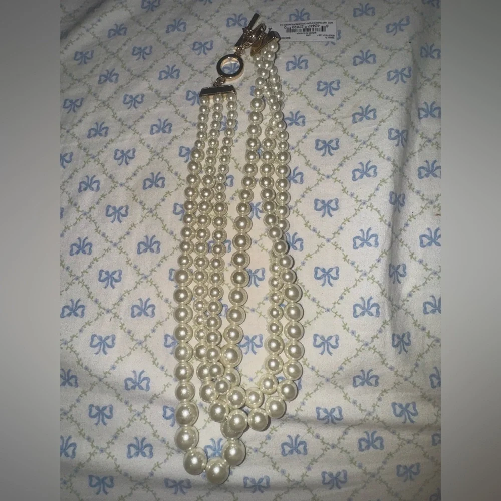 Anne Klein Triple Strand Pearl Necklace